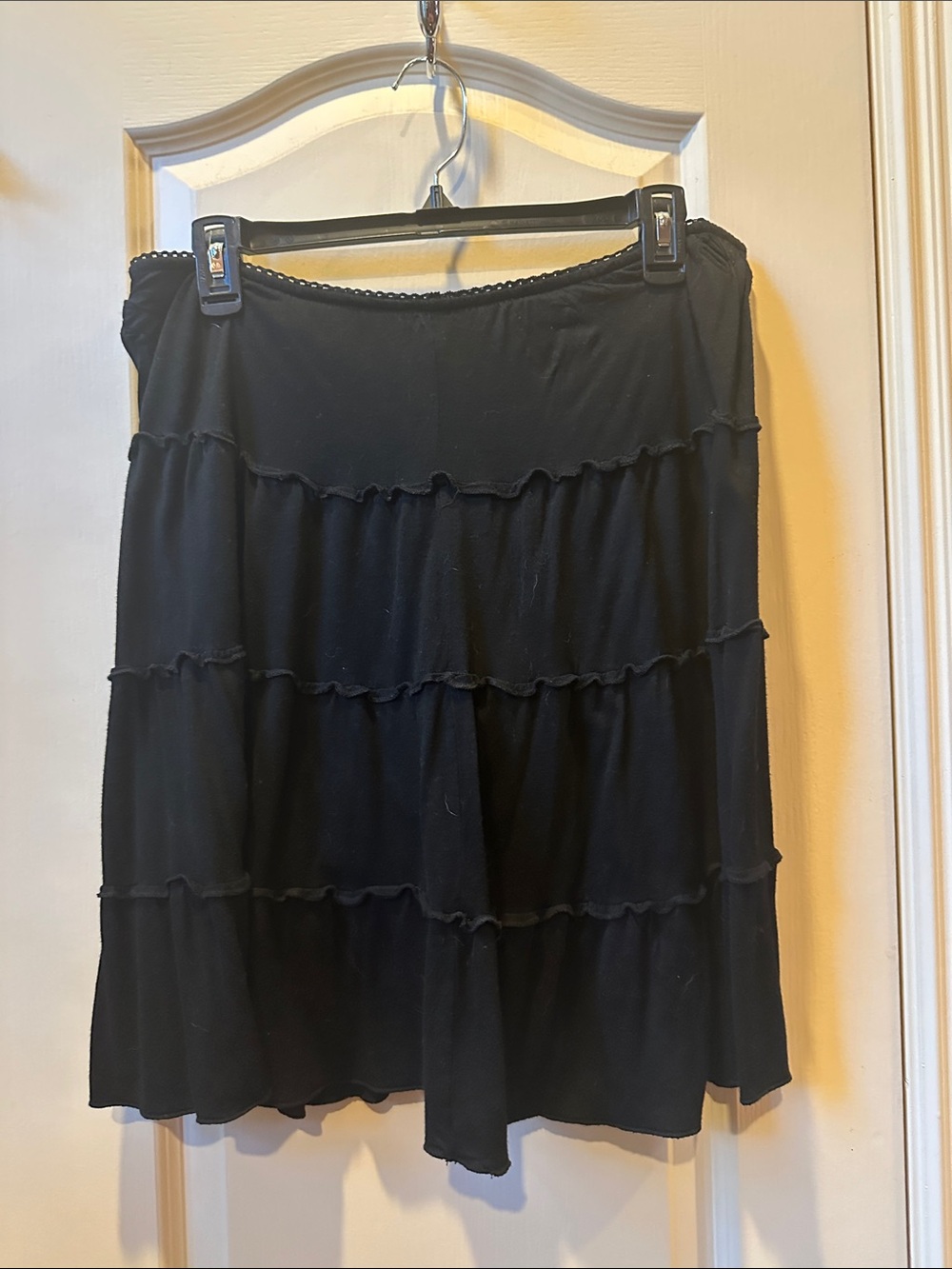 Old Navy Black Tiered Midi Skirt